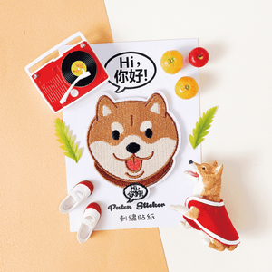 Embroidery Sticker - Shiba Inu 刺繡貼紙 - 柴犬