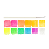 Chroma Blends Watercolor Paint Set - Neon 12色螢光固體水彩 (12色+水彩筆刷套裝)