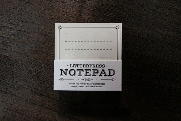 Letterpress Notepad (White)