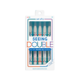 Seeing Double Fine Felt Double Tip Markers - Set of 5 | 雙線雙色1mm針筆 (5支裝）