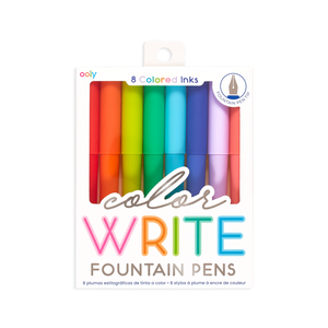 Color Write Fountain Pens - Set of 8