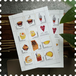 Hong Kong Food in Hong Kong Cantonese Sticker Set of 2