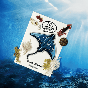 Embroidery Sticker - Stingray 刺繡貼紙 - 魔鬼魚