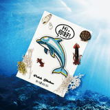Embroidery Sticker - Dolphin 刺繡貼紙 - 海豚