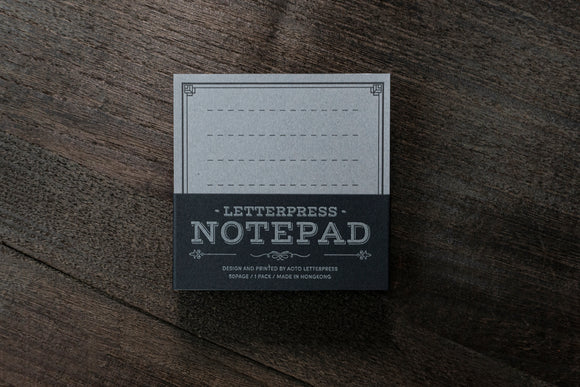 Letterpress Notepad (Grey)