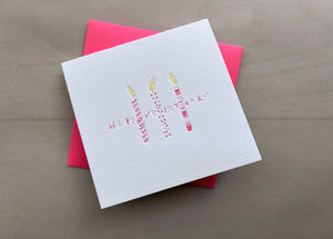 Letterpress Mini Card - Birthday Candles
