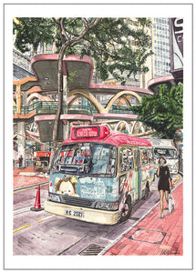 Postcard - Red Minibus