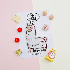 Embroidery Sticker - Alpaca 刺繡貼紙 - 草泥馬