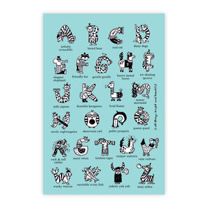 A to Z animals Postcard 英文字母動物明信片 - The Tree Stationery & Co. 大樹文房