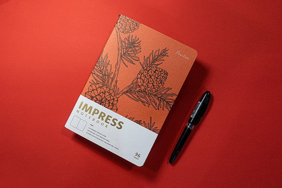 IMPRESS A5 Letterpress Notebook - Pine Tree (Plain)