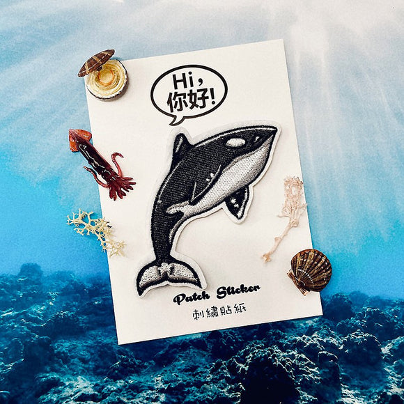Embroidery Sticker - Killer Whale 刺繡貼紙 - 殺人鯨