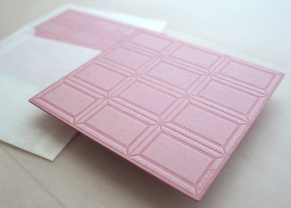 Letterpress Food Notecard - Strawberry Chocolate Bar