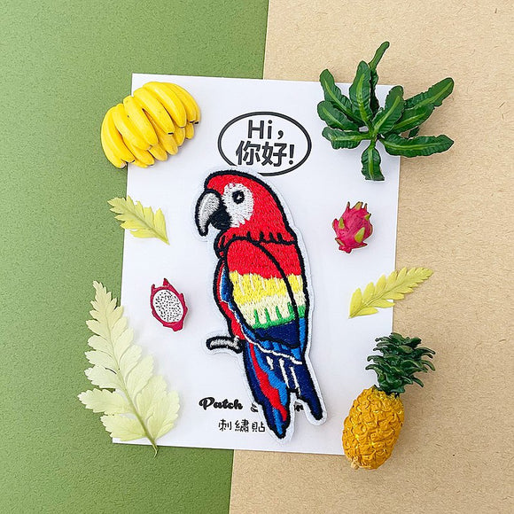 Embroidery Sticker - Macaw 刺繡貼紙 - 金剛鸚鵡