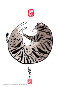 水墨畫貓明信片 Chinese Ink Painting Cat Postcard