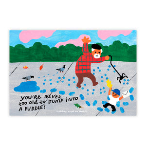 Puddle Jumping Postcard 跳進水窪明信片