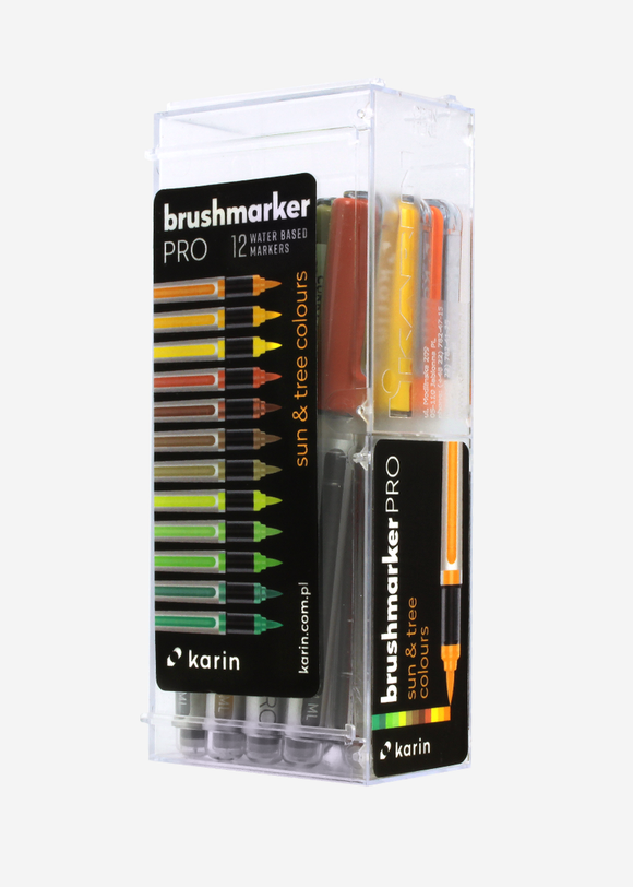 Brushmarker PRO Water-based Markers Set of 12 - Sun & Tree Colors